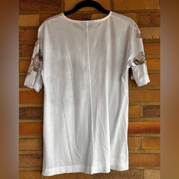 J Crew Women’s Floral Print White and Brown Tissue TShirt 100% Cotton Small - Picture 8 of 8